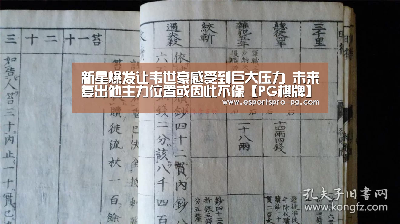 新星爆发让韦世豪感受到巨大压力 未来复出他主力位置或因此不保【PG棋牌】(图2) PG亚洲体育